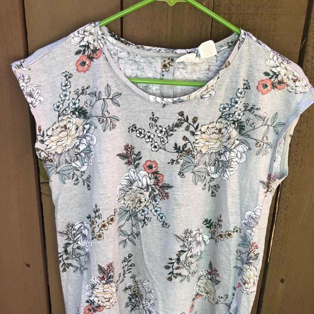 Rachel Ashwell 100% Linen Floral Top (Medium)